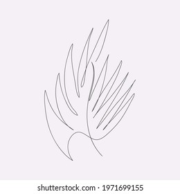 Abstract hand drawn leaf poster. 2021 trend. Hand drawn logo for social media content