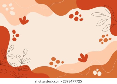 Abstract Hand drawn Leaves Background for Wallpaper, Presentation, or Social Media Post Template