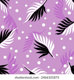 Abstractas dibujo a mano patrón de hojas. Ilustración vectorial.