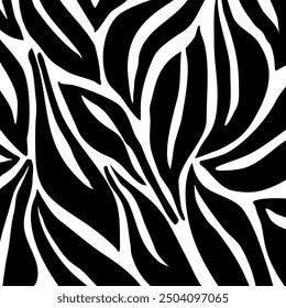 Abstract hand drawn leaves pattern. Vector Illustration.