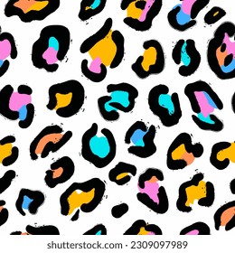 Abstract Hand Drawn Leopard skin. Seamless pattern