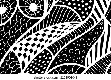 Abstract hand drawn line art illustration. Abstract scribble.
