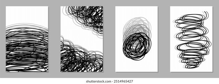 abstrato mão desenhado linha rabiscos no fundo branco