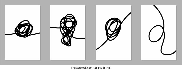 abstract hand drawn line scribbles on white background