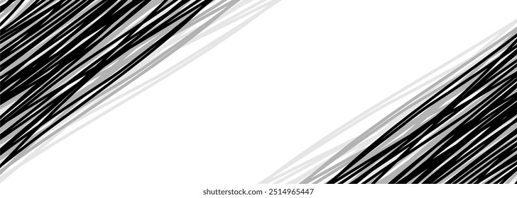 abstract hand drawn line scribbles on white background