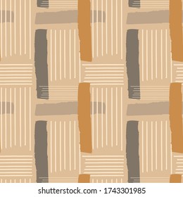 Abstract hand drawn line seamless pattern.  
