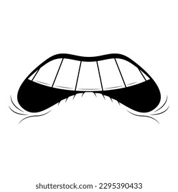 Abstract Hand Drawn Lips With Heart Doodle Concept Vector Design Outline Style On White Background Isolated Letter, Message, Mail, Cards, Posters