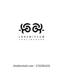 Abstract hand drawn logo design.Hipster, doodle, modern minimalist style.