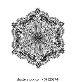 Abstract hand drawn mandala. Vector graphics.