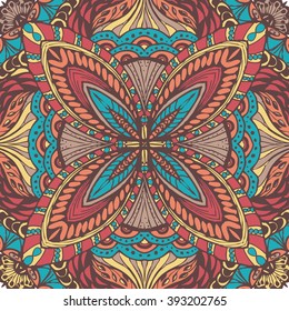 Abstract hand drawn mandala. Vector graphics.