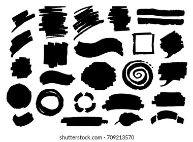 abstract hand drawn marker strokes textures shapes in black