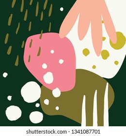 Abstract hand drawn modern background. Artboard with brush stroke. Vector illustration