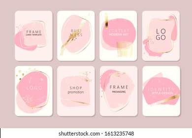 Abstract hand drawn modern composition for text.  Grunge textured design elements for logo, branding, card, invitation.