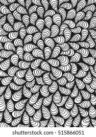 Abstract hand drawn monochrome pattern, zentangle style