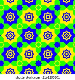 Abstract Hand Drawn Moroccan Style Star Shapes Seamless Vector Pattern Isolated Background