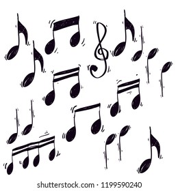abstract hand drawn music note illustration doodle vector