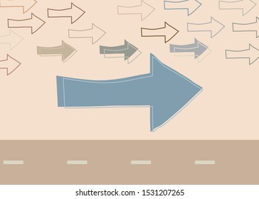Abstract hand drawn next arrow illustration. Can use for background, cover,  banner, poster, wallpaper, and various purpose