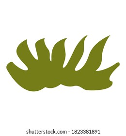 Abstract hand drawn olive green flower isolated. Forest and garden. Autumn and summer. Nature and ecology. Doodle cartoon style. Botanical illustration. For templates, postcards, scrapbooking, prints