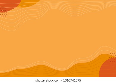 Abstract hand drawn orange background. Vector overlay trendy design.