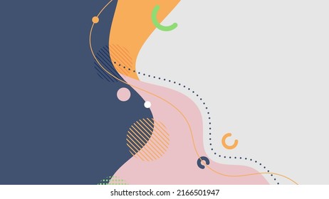 Abstract hand drawn organic shape pattern with circles elements on white background. Vector graphic illustration.
