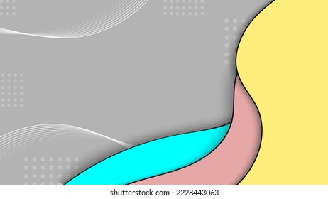 Resumen del patrón de forma orgánica dibujado a mano con círculos y puntos sobre fondo gris. Ilustración gráfica vectorial.