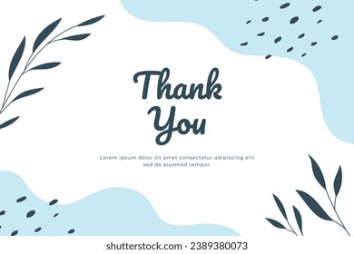 Abstract hand drawn organic shape with editable text wedding thank you card template. Vector illustration