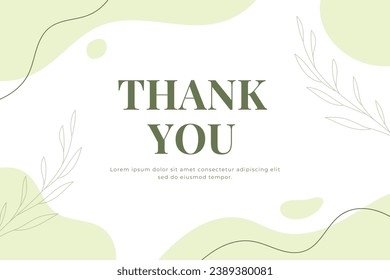 Abstract hand drawn organic shape with editable text wedding thank you card template. Vector illustration