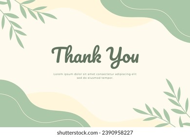 Abstract hand drawn organic shape with editable text wedding thank you card template. Vector illustration