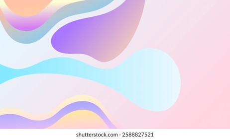 ABSTRACT HAND DRAWN ORGANIC SHAPES BACKGROUND BLUE ORANGE PINK PURPLE GRADIENT PASTEL COLOR DESIGN VECTOR TEMPLATE GOOD FOR MODERN WEBSITE, WALLPAPER, COVER DESIGN 