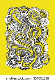 Abstract hand drawn ornament, background for your design. Vector illustration
