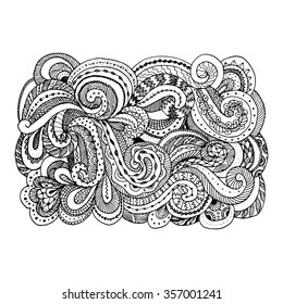 Abstract hand drawn ornament, background for your design. Vector illustration