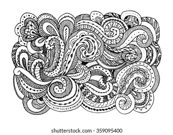 Abstract hand drawn ornament, background for your design