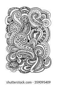 Abstract hand drawn ornament, background for your design