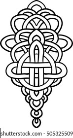 Abstract hand drawn ornament in celtic style. Abstract decorative pattern. Vector illustration. Bohemian, ethnic, hippie motifs. Element for yoga mat, wall art, stickers, tattoo, tapestry, stationery.