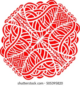 Abstract hand drawn ornament in celtic style. Abstract decorative pattern. Vector illustration. Bohemian, ethnic, hippie motifs. Element for yoga mat, wall art, stickers, tattoo, tapestry, stationery.