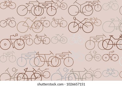 Abstract hand drawn outline of bicycle, artistic for graphic design, catalog, textile or texture printing & background. Cartoon style vector.