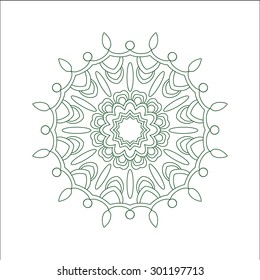 Abstract hand drawn outline circular ornament. Mandala.