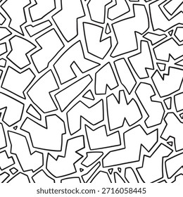 Abstractas patrón de contorno dibujado a mano sin costuras. Fondo de diseño plano de Ilustración vectorial. 
