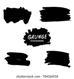 Abstract hand drawn painted black paint, ink brush stroke,background texture. Grunge artistic design element.Vector illustration