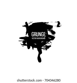Abstract hand drawn painted black paint, ink brush stroke,background texture. Grunge artistic design element.Vector illustration
