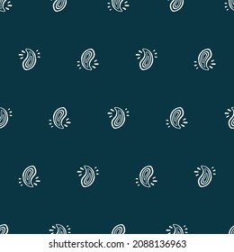Abstract Hand Drawn Paisley Pattern, Tribal, Batik, Bohemian Style, Vector Seamless Pattern, Illustration EPS 10.
