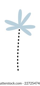 Abstraktes handgezeichnetes Palmenflachsymbol. Vektorgrafik