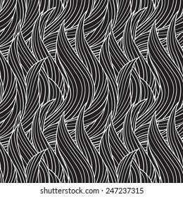 Abstract hand drawn pattern. Black and white vector background. Seamless decorative illustration.