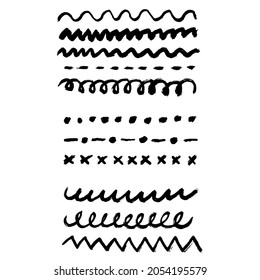 Abstract hand drawn pattern or brushes. Vector illustration.