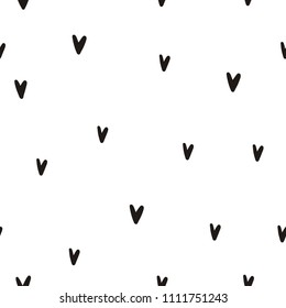 Abstract  hand drawn pattern with hearts