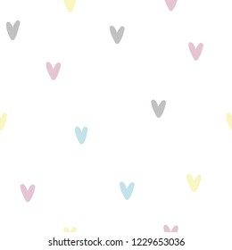 Abstract  hand drawn pattern with hearts