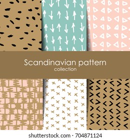 Abstract hand drawn pattern. Scandinavian style.  Vector illustration. Perfect for textile.