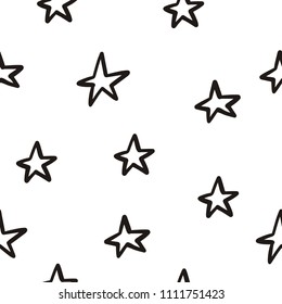 Abstract  hand drawn pattern with stars