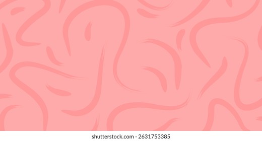 Abstract hand drawn pink background, seamless curve pattern with attractive style. Template design for banner, poster, social media.