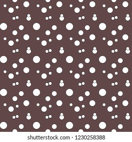 Abstract hand drawn polka dot pattern background,Big and small dots. Vector seamless pattern. Modern stylish texture.